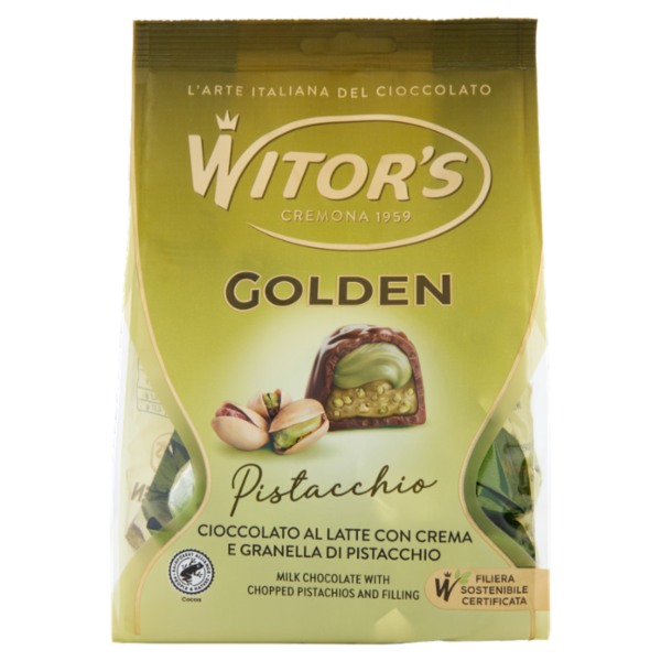 Witor's Golden Pistacchio Cioccolato al Latte con Crema e Granella di Pistacchio 200 g