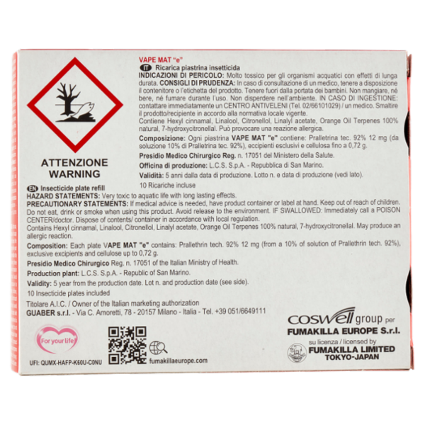 VAPE Elettroemanatore Piastrine Classic con Filo + 10 Ricariche