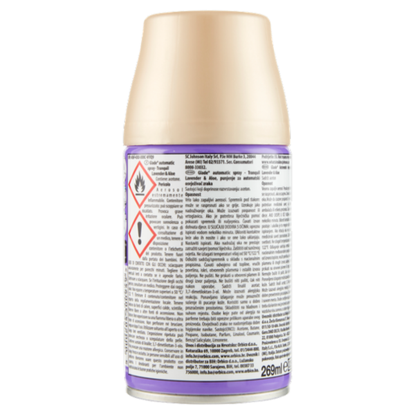 Glade Automatic Spray Ricarica, Profumatore per Ambienti, Fragranza Tranquil Lavender & Aloe 269ml