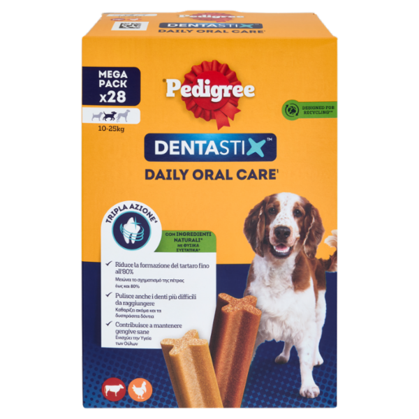 Pedigree Dentastix Snack per igiene orale Cane Medio 28 Pezzi 720 g