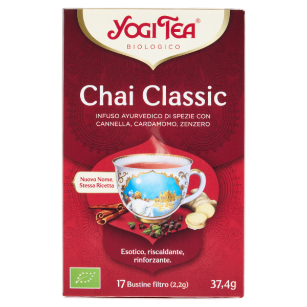 Yogi Tea Chai Classic Bio infuso ayurvedico di spezie con cannella, cardamomo e zenzero - 37,4g