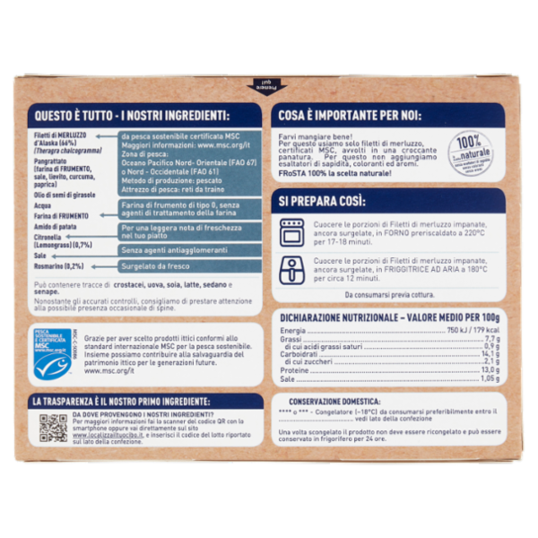 FRoSTA Filetti di Merluzzo Croccante Panatura con Rosmarino e Lemongrass 240 g
