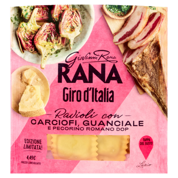 Giovanni Rana Giro d'Italia Ravioli con Carciofi, Guanciale e Pecorino Romano DOP 250 g