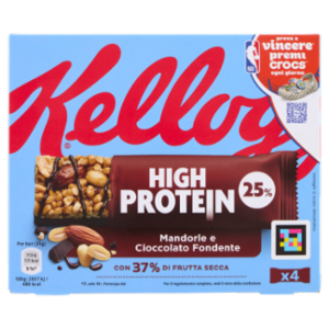 Kellogg's High Protein 25% Mandorle e Cioccolato Fondente 4 x 35 g