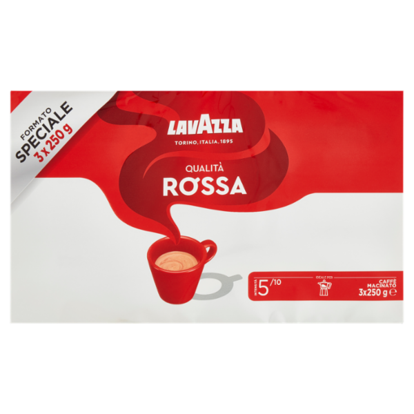 Lavazza Qualità Rossa Caffè Macinato 3 x 250 g