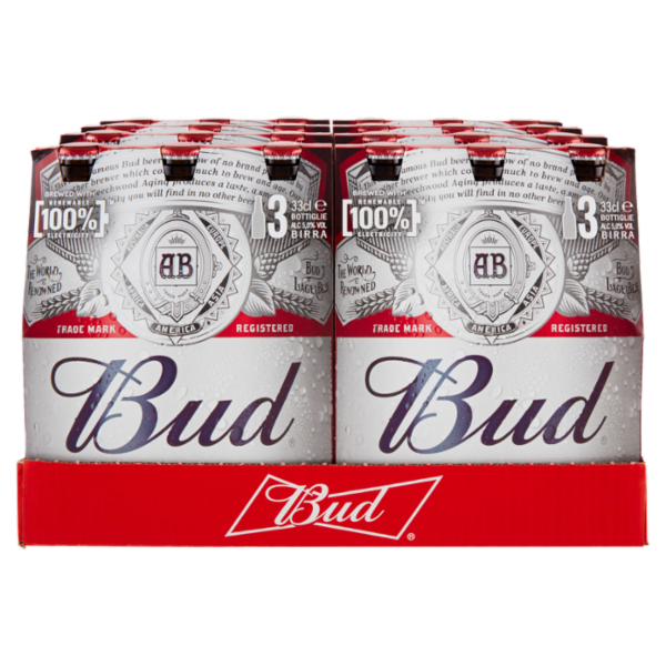 BUD Birra lager americana bottiglia 8x3x33cl