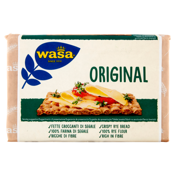 Wasa Original Cracker con 100% Farina di Segale Ricchi di Fibre 275g