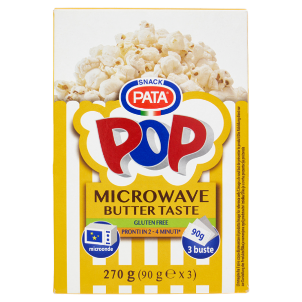 Pata Pop Microwave Butter Taste 3 x 90 g