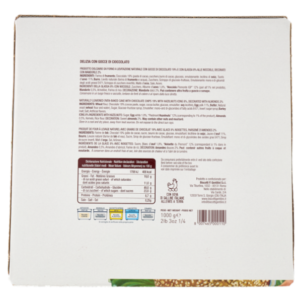 Gentilini Delizia con Gocce di Cioccolato 1000 g