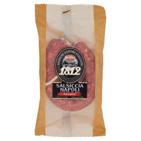 Fratelli Beretta Antichi Sapori Italiani Salsiccia Napoli di Puro Suino Piccante 250 g