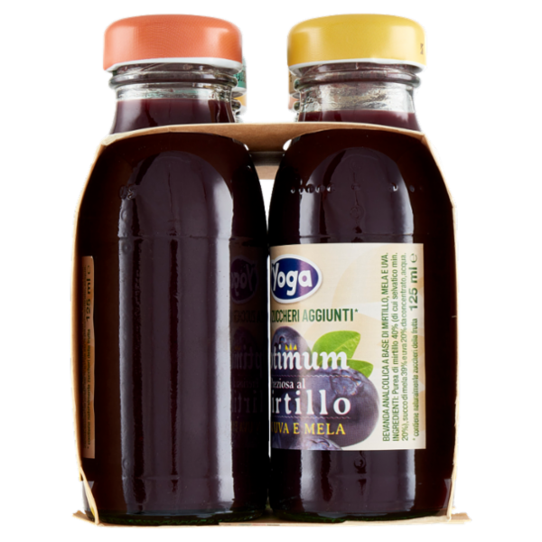 Yoga Optimum al Mirtillo con Uva e Mela Senza Zuccheri Aggiunti** 6 x 125 ml