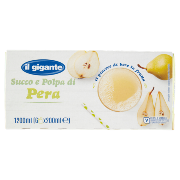 IL GIGANTE Succo e Polpa di Pera 6 x 200 ml