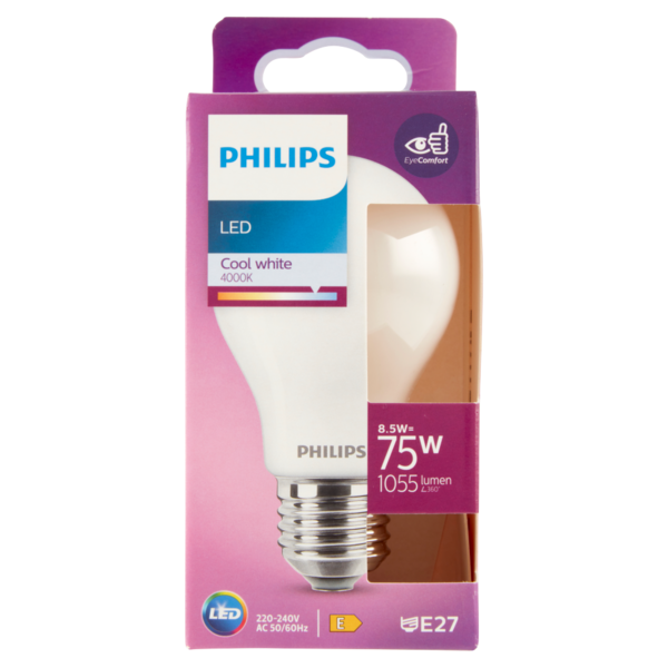 Philips Led goccia vetro 75W E27 4000K non dim