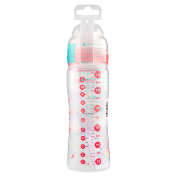 neo Baby Biberon Plastica Collo Largo 330 ml 4m+ Dino Rosa