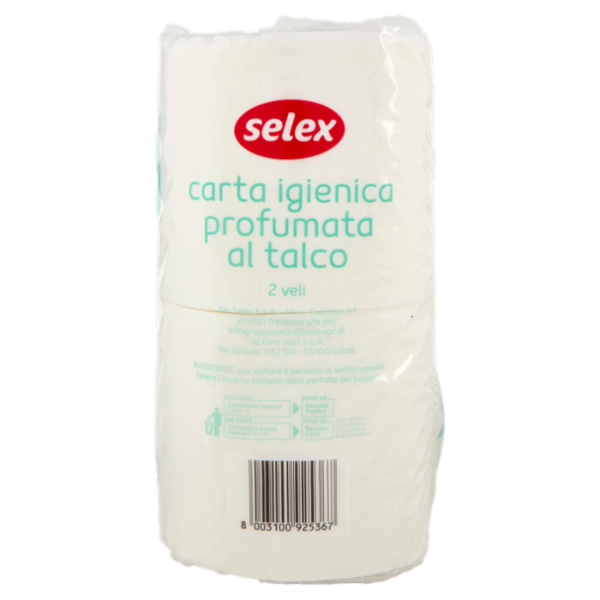 Selex Carta Igienica 2 Veli Profumata al Talco 6 Rotoli