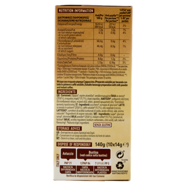 NESCAFÉ Cappuccino Solubile 10 Bustine 140g