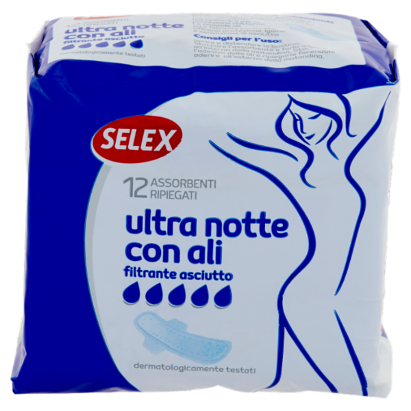 Selex Assorbenti Ultra Sottili Notte con Ali in Bustine Singole 12 pezzi