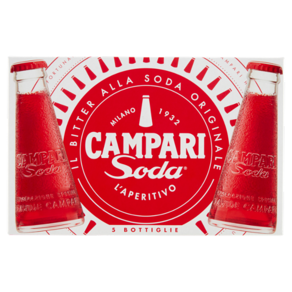 Campari Soda l'Aperitivo Bitter alla Soda Bottiglie 5 x 9,8 cl