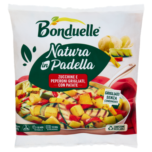 Bonduelle Natura in Padella Zucchine e Peperoni Grigliati, con Patate Surgelato 450 g