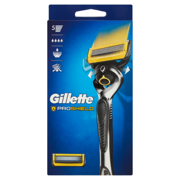 Gillette Rasoio da Uomo ProShield Manico Flexball + Lamette di Ricambio, 2 Ricariche