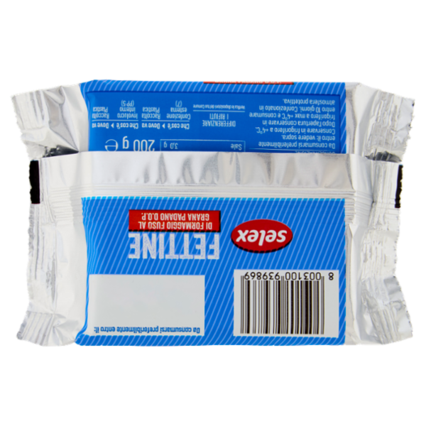 Selex Fettine di Formaggio Fuso al Grana Padano 8 Fette 200 g