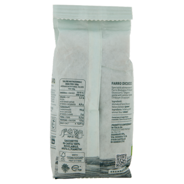 Sgambaro Bio Farro Dicocco Corallini N°32 300 g