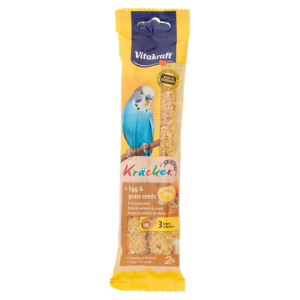 Vitakraft Kräcker Original + Uovo & sementi da prato pappagallini ondulati 2 pezzi 54 g