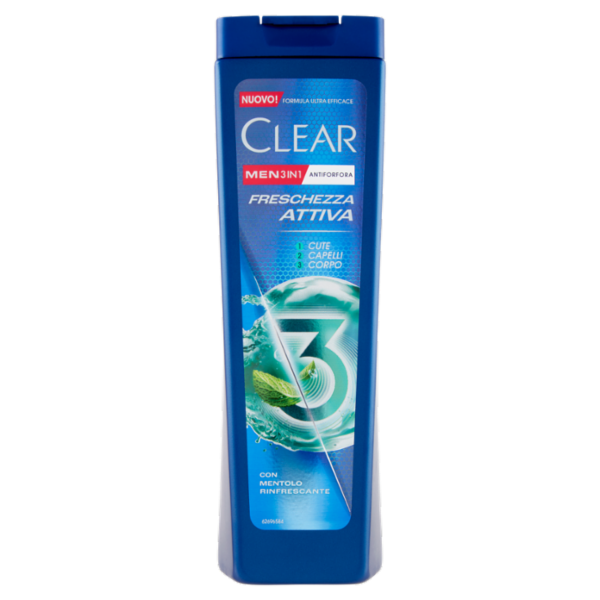 Clear Men 3in1 Antiforfora Freschezza Attiva 225 ml