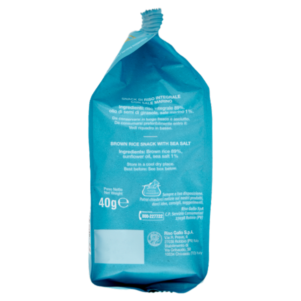 Gallo's Chips di Riso Integrale con Sale Marino 40 g