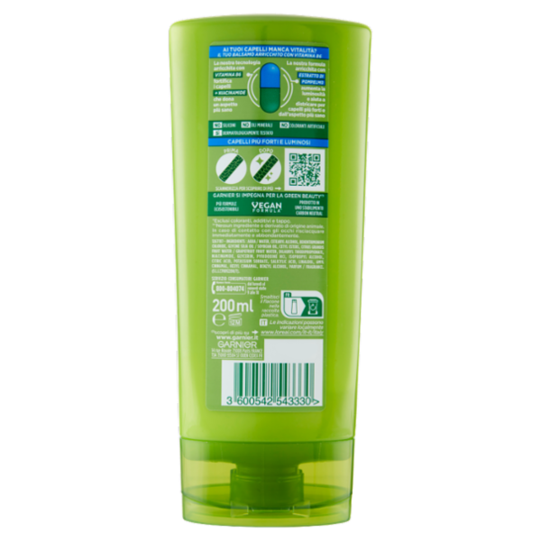 Garnier Fructis Balsamo Forti & Brillanti, per capelli normali, 200 ml