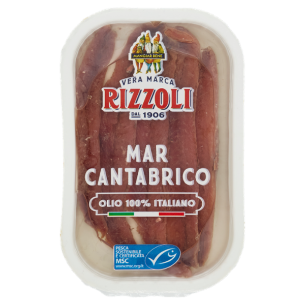 Rizzoli Filetti di Alici del Mar Cantabrico Olio 100% Italiano 40 g
