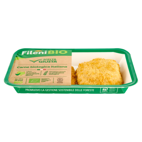 Fileni Bio Cordon Bleu Bio con Cotto di Pollo, Mozzarella e Formaggio Bio 0,250 kg