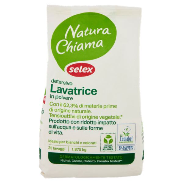 Selex Natura Chiama Detersivo per Lavatrice in Polvere Ecologico 25 misurini 1,875 kg
