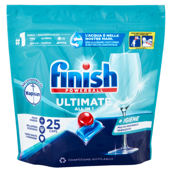 Finish Ultimate All In One Napisan pastiglie lavastoviglie 25 lavaggi 322,5 g