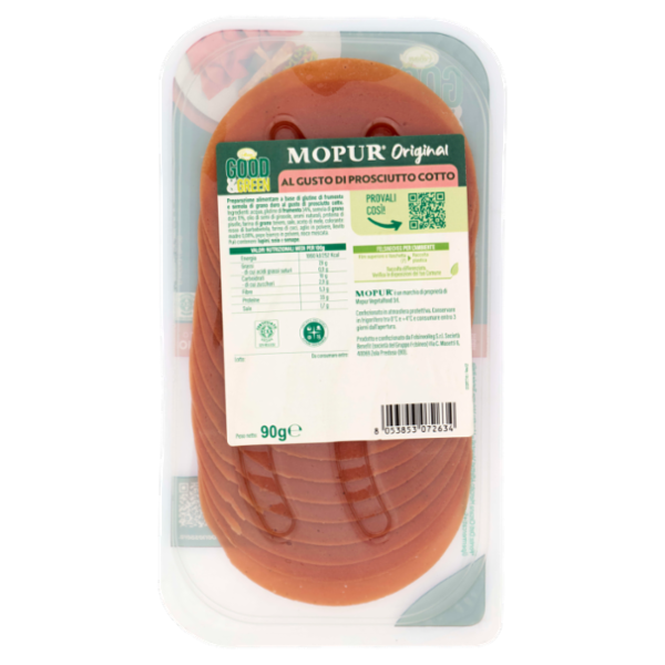 Good & Green Mopur Original Affettato 100% Vegetale al Gusto di Prosciutto Cotto 90 g