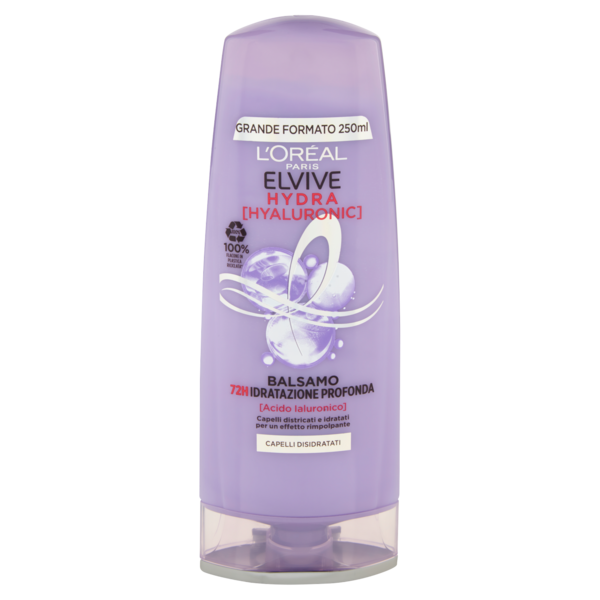 L'Oréal Paris Elvive Hydra Hyaluronic, Balsamo 72H Idratazione Profonda, con Acido Ialuronico, 250ml