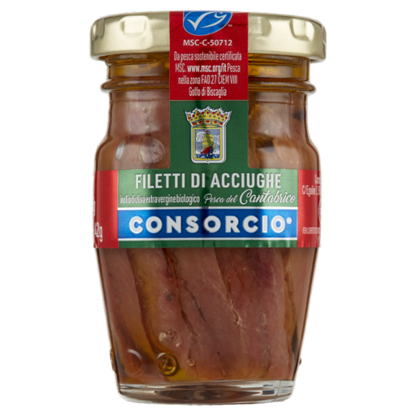 Consorcio Filetti di Acciughe in olio di oliva extra vergine biologico 80 g