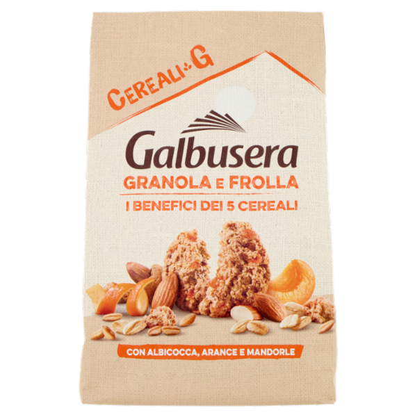 Galbusera Cereali G Granola e Frolla con Albicocca, Arance e Mandorle 300 g