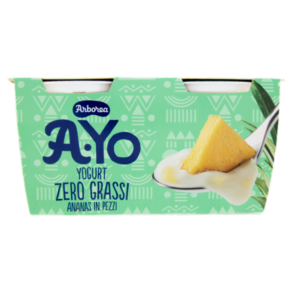 Arborea A-Yo Yogurt Zero Grassi Ananas in Pezzi 2 x 125 g