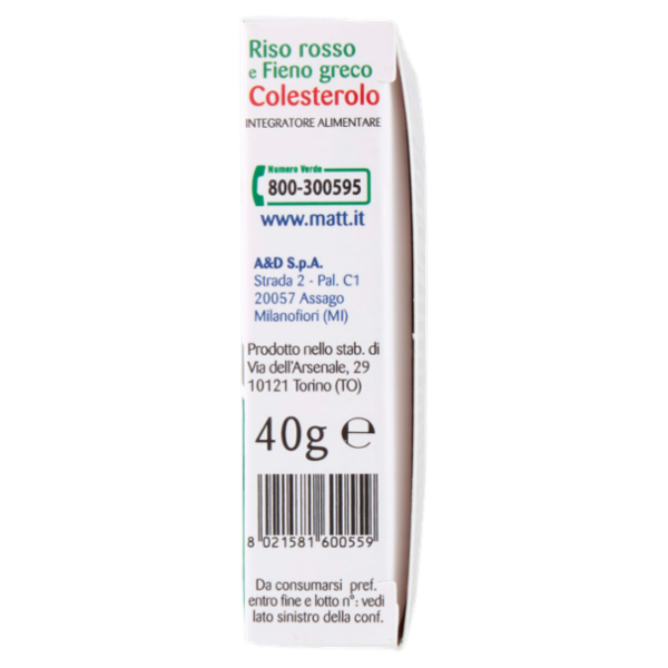 Matt Divisione Pharma Riso rosso e Fieno greco Colesterolo 40 compresse 40 g