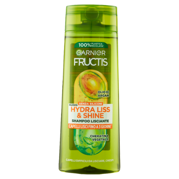 Garnier Fructis Shampoo Hydra Liss & Shine, shampoo lisciante, 250 ml