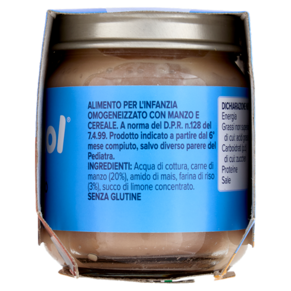 nipiol manzo omogeneizzato con carne e cereale 2 x 120 g