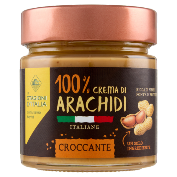 Le Stagioni d'Italia 100% Crema di Arachidi Italiane Croccante 200 g