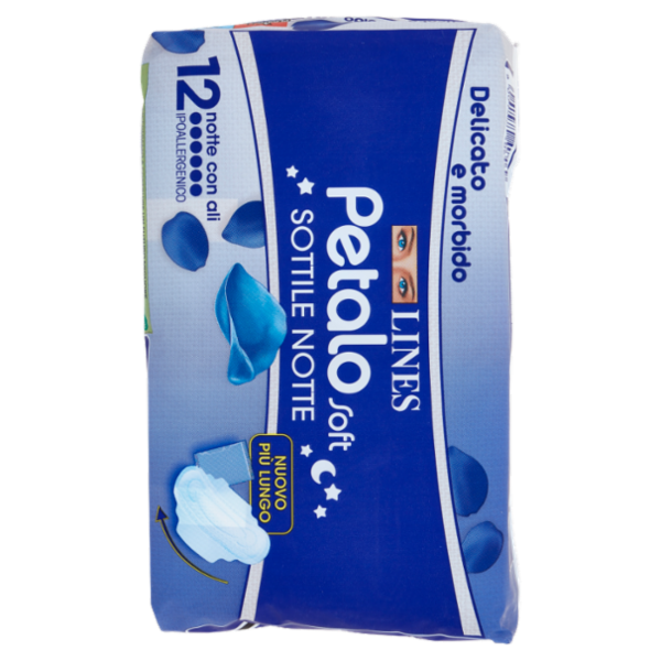 Lines Petalo Soft Sottile notte con ali 12 pz
