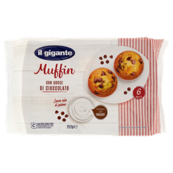 IL GIGANTE Muffin Con Gocce Di Cioccolato 6 x 42 g