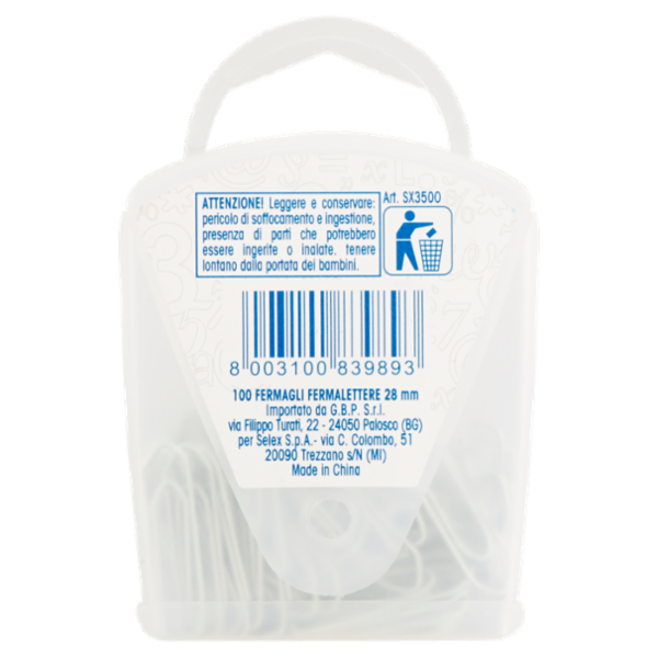 Selex Fermagli Zincati 28 mm 100 pezzi