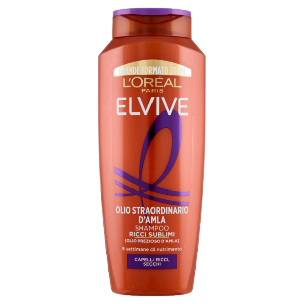 Elvive Olio Straordinario d'Amla Shampoo Ricci Sublimi, per Capelli Ricci, Secchi, 300 ml