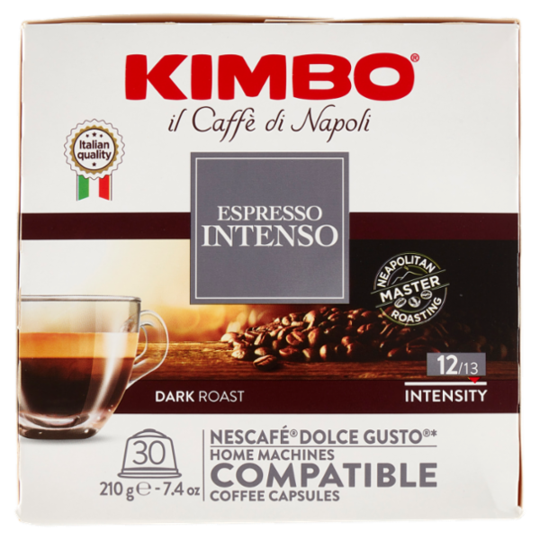 Kimbo Espresso Intenso Capsule Compatibili con le Macchine Nescafé Dolce Gusto* 30 x 7 g
