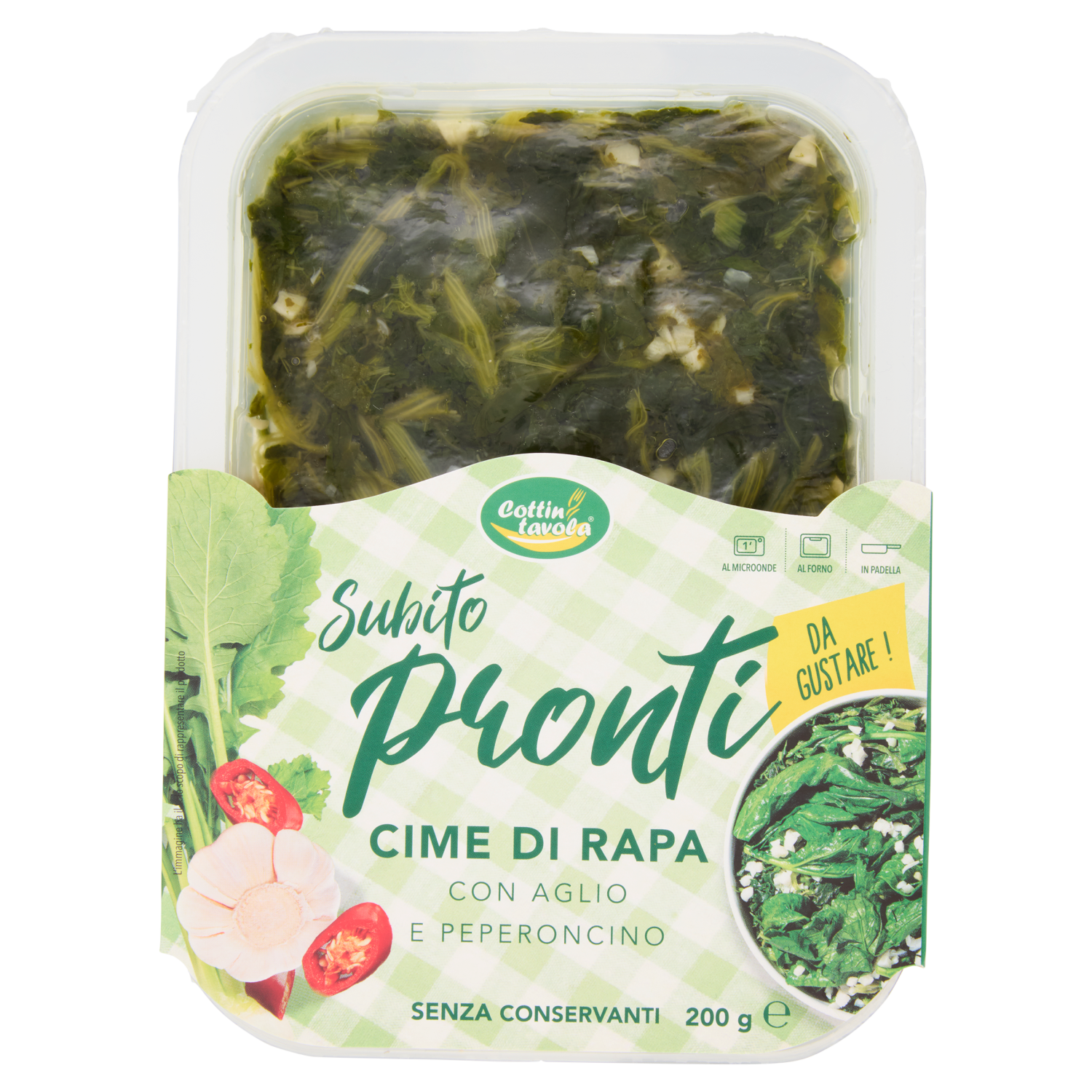 Cottin tavola Subito pronti Cime di Rapa con Aglio e Peperoncino 200 g - Cottin Tavola