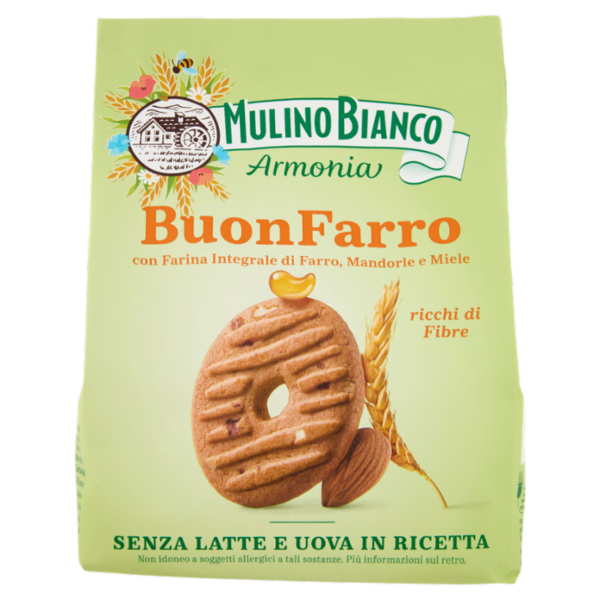 Mulino Bianco Armonia Buonfarro Biscotti Farro Mandorle Miele Senza Latte e Uova 270g